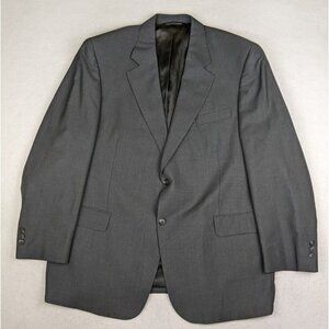Paul Dione Men's Blazer Jacket Sport Coat Gray Plaid 100% Wool Size 48R